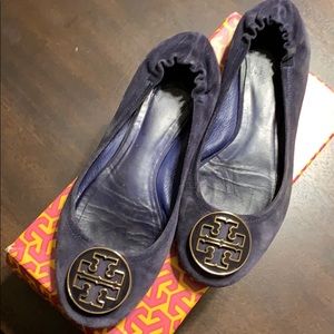 Deep Purple Tory Burch Reva Suede Flats